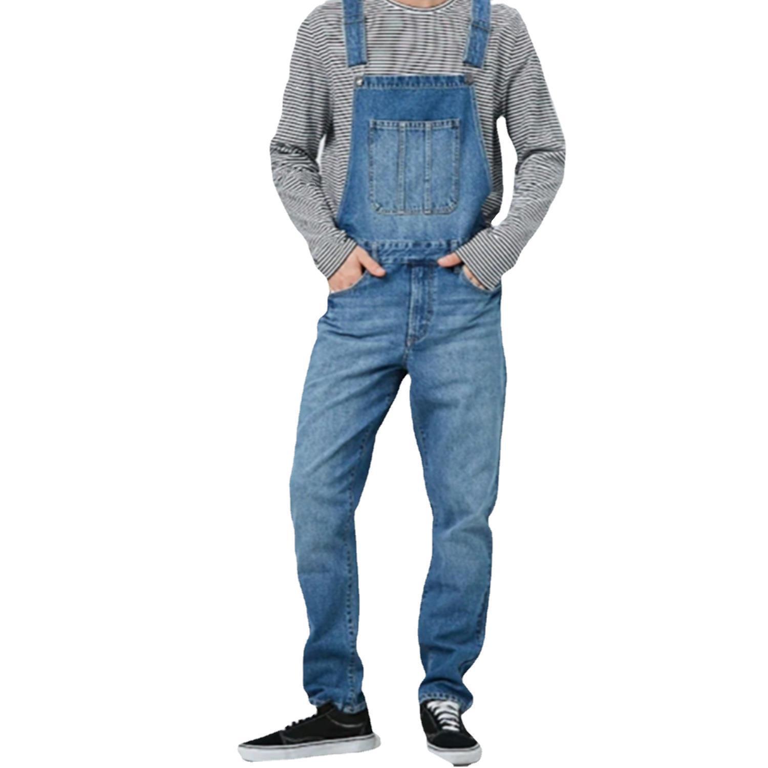 Cross-Border Men's Clothing Foreign Trade Men's Denim Overalls Suspenders Men's Jeans New Pants Jumpsuit Men's Style