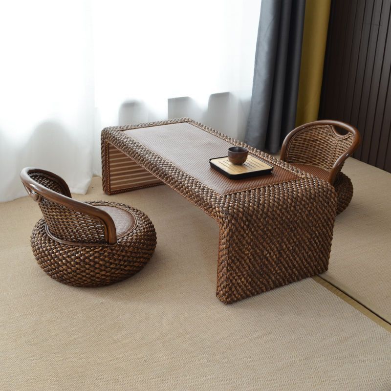Rattan Tatami Coffee Table, Table and Chairs, Home Balcony Bay Window Table, Japanese Style Small Table, Zen Tea Drinking Platform, Kang Low Table