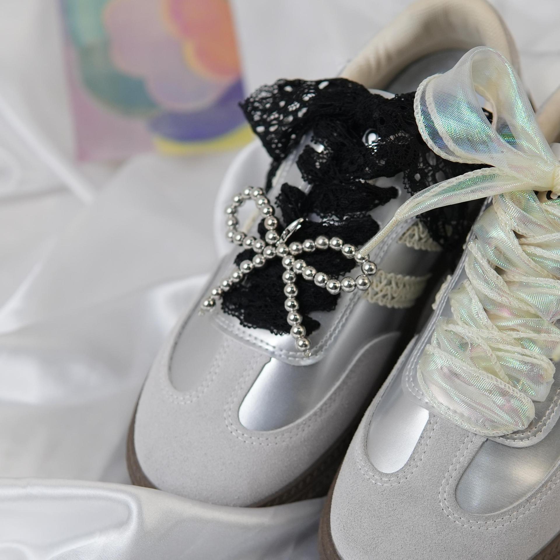 Baojie Factory Wholesale Suitable for Various Ballet Shoes, Training Shoes, Pearl Bow Buckle Decorations, Versatile Shoe Flowers