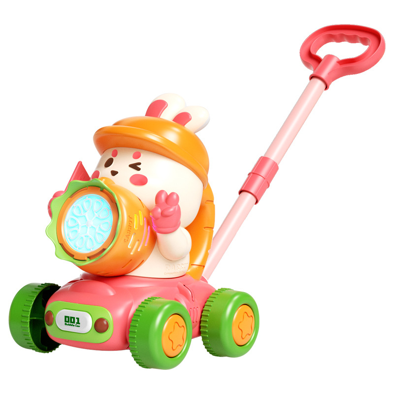 New Trolley Bubble Blowing Machine Cute Animal Shape Children's Walker Rabbit Push Push Stall Toy