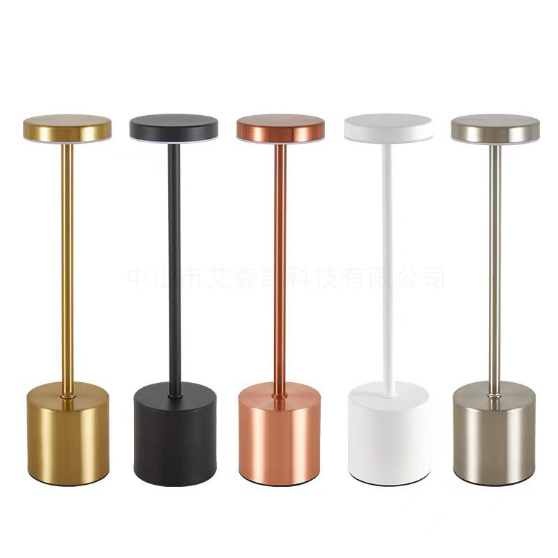 Cross-Border Bedside Lamp I-Shaped Table Lamp Bedroom Living Room Bar Restaurant Metal USB Charging Atmosphere Night Light Wholesale