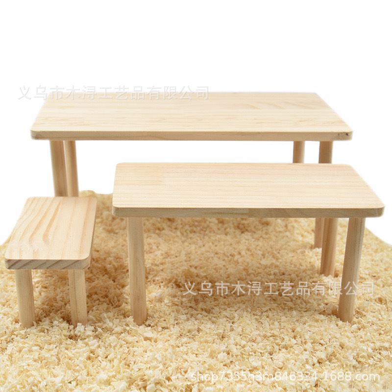 Hamster Platform Hamster Two-story Platform Landscape Supplies Rutin Chicken Escape House Climbing Solid Wood Table Hamster Toy