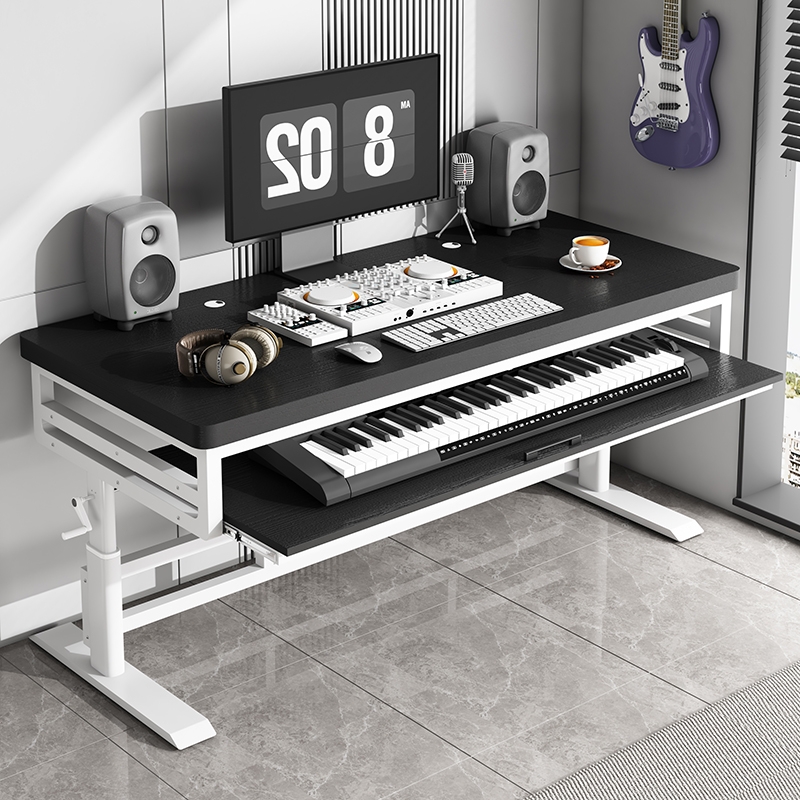 Solid Wood Adjustable Arranger Desk Digital Piano Table Midi Keyboard Guzheng Studio Music Adjustable Computer Table