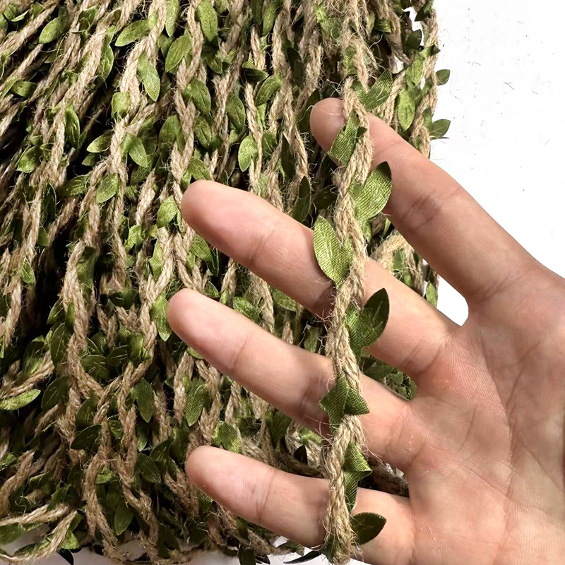 Leaf Braid Ribbon 2025 New Mixed Weave Forest Series Hemp Rope Fresh Decoration Jute in Stock Wholesale