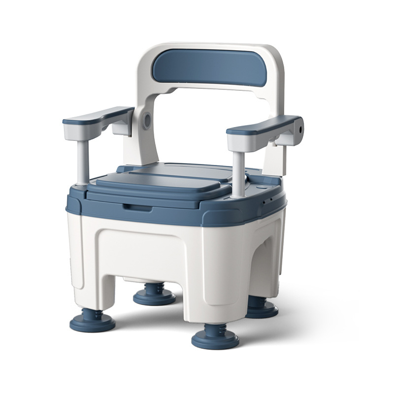 Large Portable Removable Toilet Chair for the Elderly and Pregnant Women, Household Deodorant Stackable Rotating Armrest Toilet