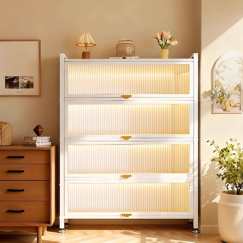 Шкаф для хранения из стали, книжный шкаф для спальни, напольный многоуровневый шкаф с дверцей, железный шкаф для гостиной и балкона