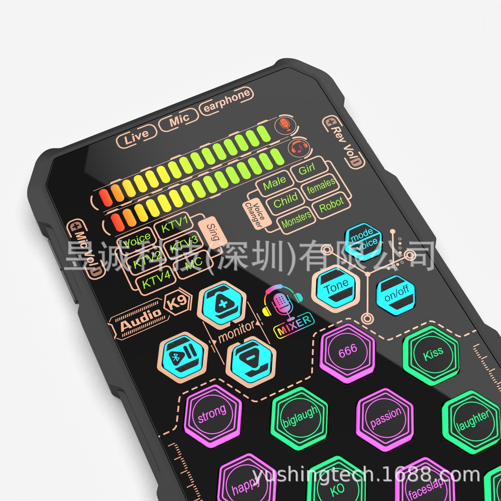 k9 outdoor mobile phone live sound card set mixer karaoke Bluetooth accompaniment full set computer microphone all-in-one machine