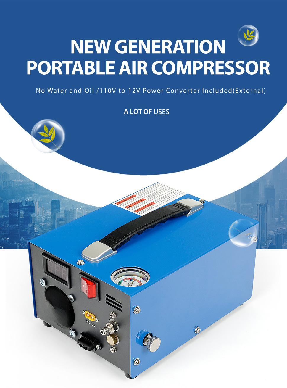 2024 Cross-Border External 220V-110V-12V High-Pressure Car Air Pump 30Mpa Air Pump 4500