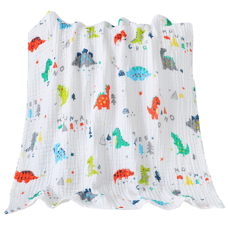 Six-layer Gauze Baby Towel Quilt Toddler Printed Baby Blanket Washable Summer Quilt Soft Seersucker