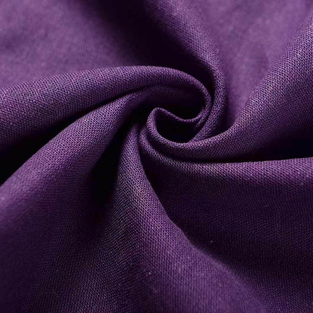 Linen Fabric 10 Count Linen Sticky Plain Woven Fabric Linen Rayon Interwoven Fabric Shirt Jacket Fabric