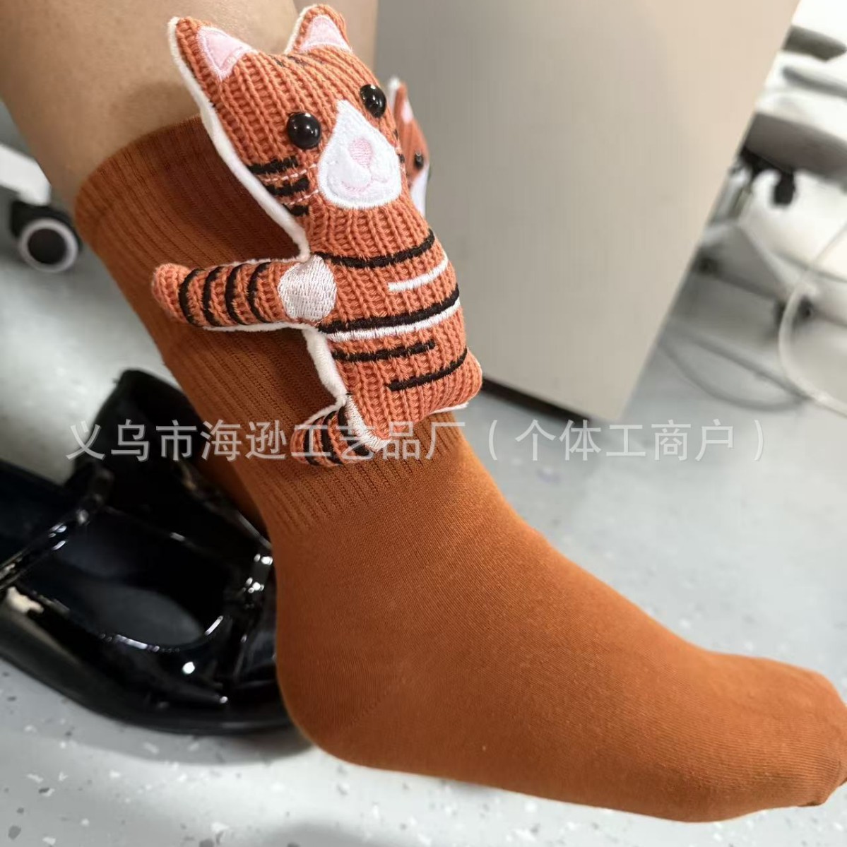 Cross-Border New 3D Knit Animal Socks Plush Crochet Animal Socks Cute Animal Socks