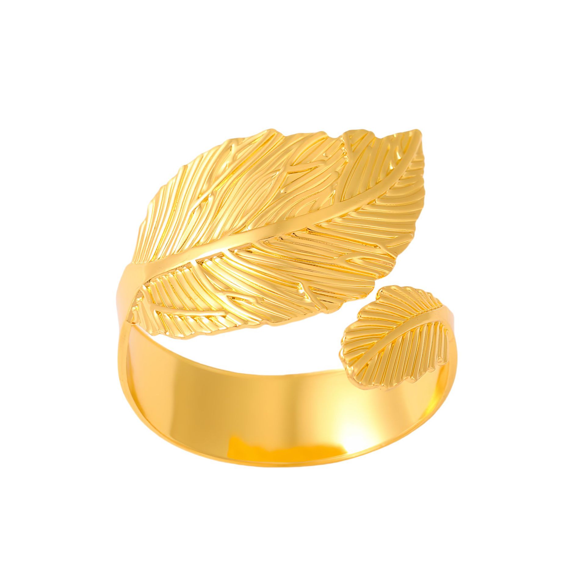 Cross-Border Leaf Gold Napkin Buckle Table Setting Napkin Ring Cloth Ring Metal Maple Leaf Opening Manufacturer Wholesale