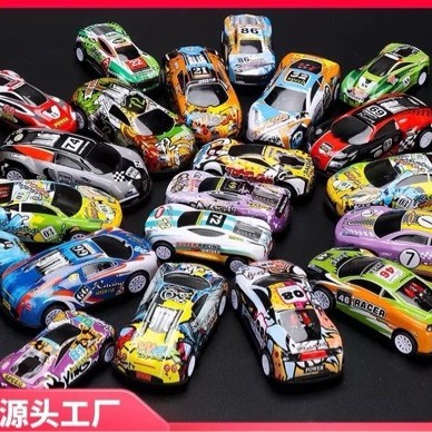 Металлическая игрушечная машина с отводом, мини-игрушечная жестяная машина для мальчиков в детском саду, гоночная модель