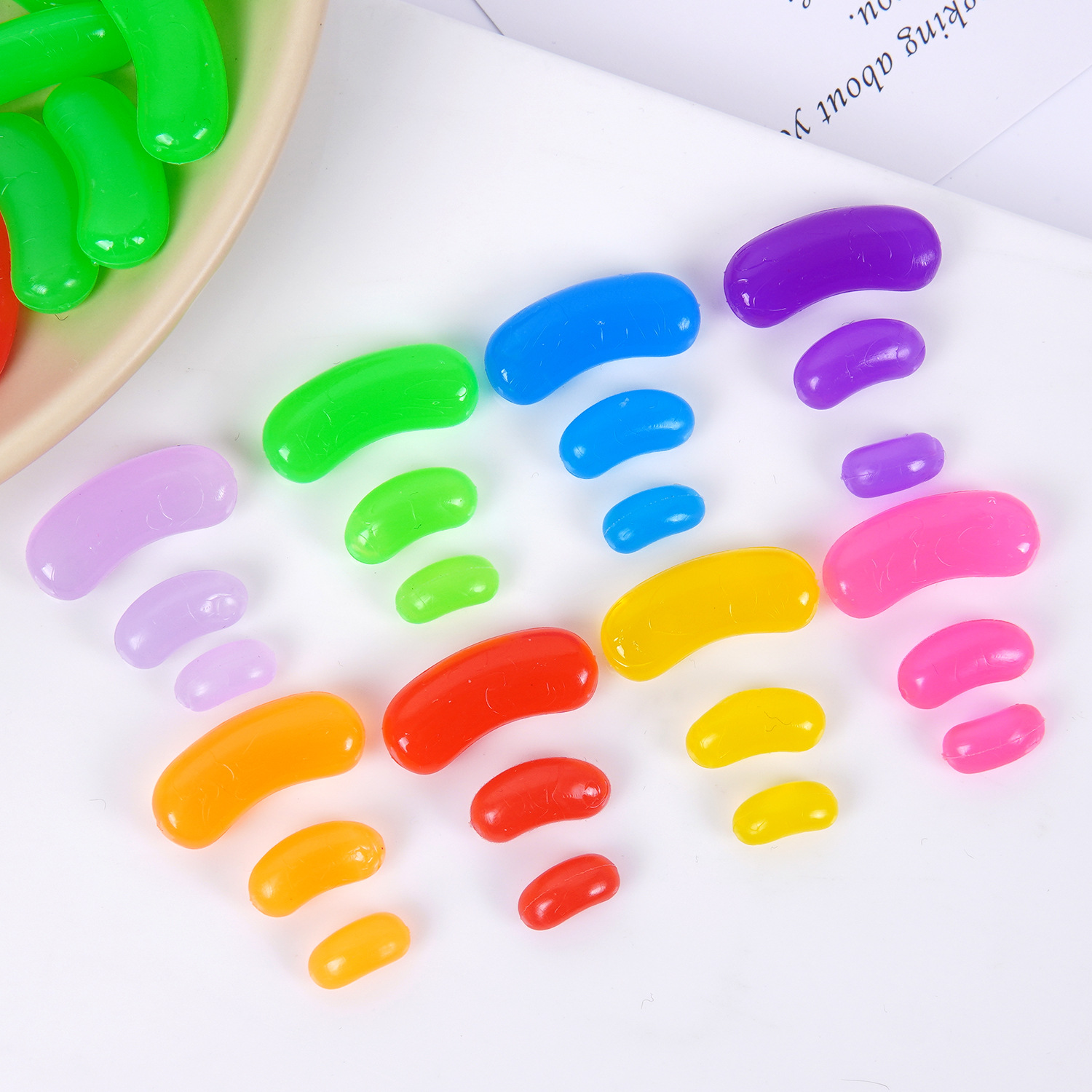 Simulated Gummy Candy Rainbow Candy Model Pvc Food Toy Dessert House Candy Bean Decoration Ornaments Simulated Food Accessories