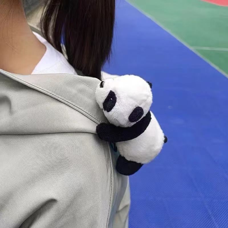 3D Panda Brooch Plush Panda Doll Ins-Style Panda Accessory Backpack Pendant Cross-Border Hot Seller