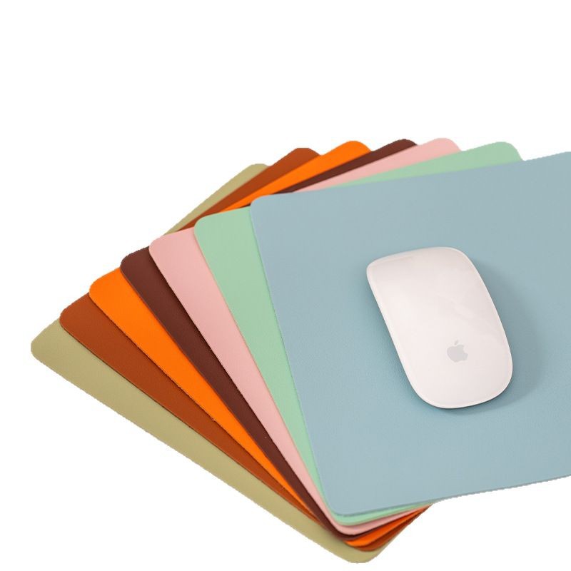 Solid Color Leather Mouse Pad Non-Slip Thermal Insulation Laptop Office Desk Mat Custom Simple small size Mouse Desk Mat