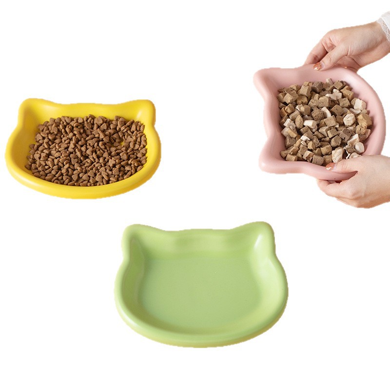 Cat Freeze-Dried Canned Cat Food Plate Kitten Plate Canned Freeze-Dried Classy Pet Plate Plastic Dish Anti-Black Chin