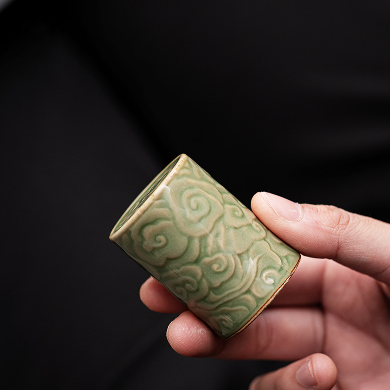 Retro Purple Clay Pot Lid Holder Pot Lid Pot Holder Ceramic Cover Bowl Lid Holder Tea Ceremony Accessories Iron Pot Lid Holder Celadon