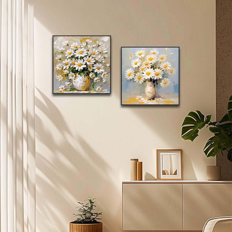 Cross-Border Cream Style Money Tree Living Room Entrance Decorative Painting Texture Sofa Background Wall Hanging Painting Hand-Painted Oil Painting