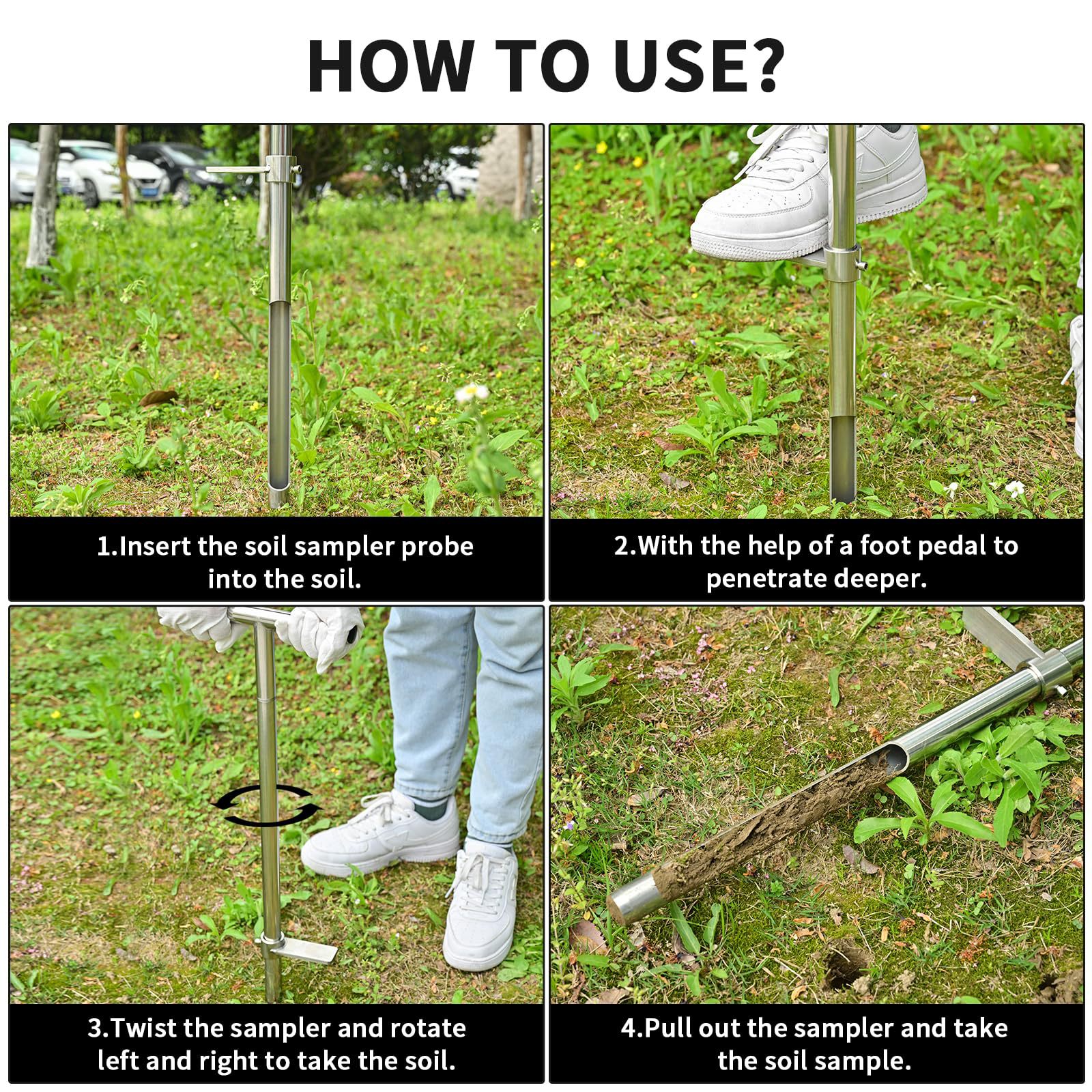 Soil sampling probe, 36-inch soil probe rod, stainless steel soil sampling probe