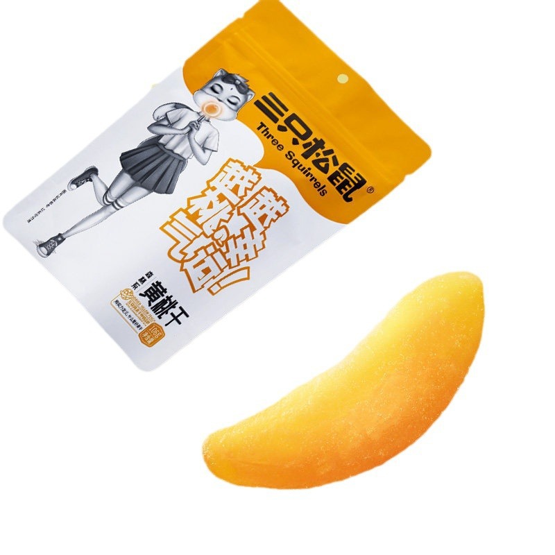 [Three Squirrels Yellow Peach Dried 106g] Leisure Snack Specialty Preserved Fruit Dried Peach Dried Fruit