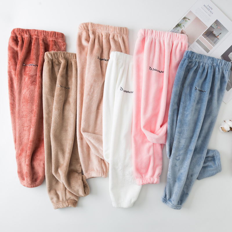 Теплые брюки для детей осенью и зимой, флисовые домашние брюки для мальчиков и девочек