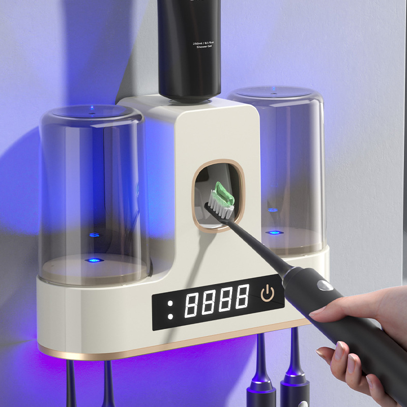 Smart toothbrush sterilizer sterilization drying UV Toothbrush rack Cup Tooth Cup wall-mounted electric storage rack