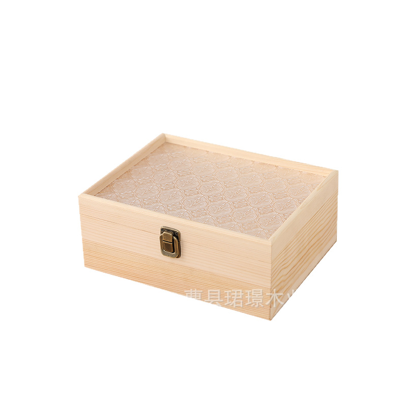 Glass Lid Wooden Box Gift Box for Holidays and Birthdays, Eternal Flower Specimen Display Box, Jewelry Storage