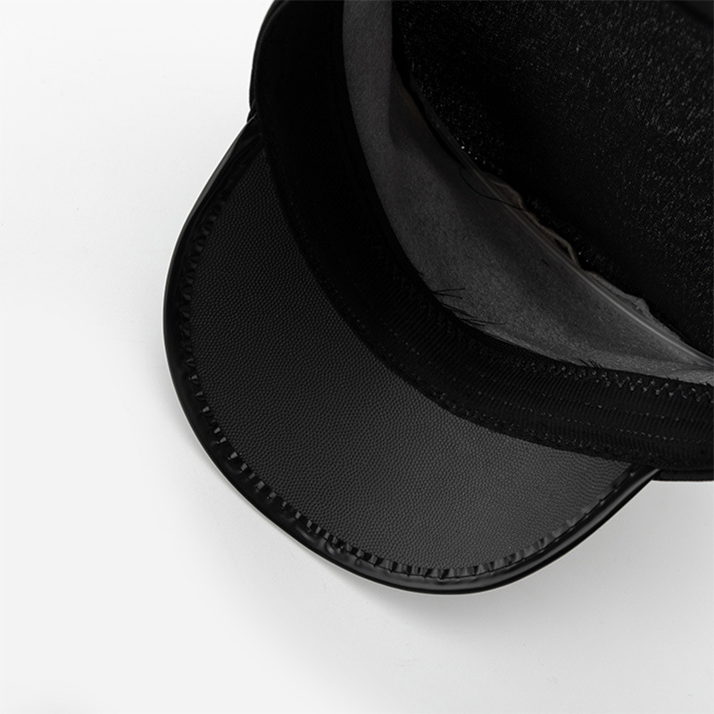 Foreign trade European and American police cap black adult police sexy uniform temptation Halloween props flat top octagonal cap