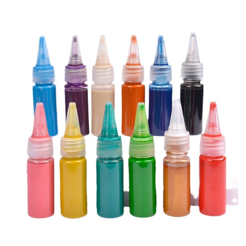 12-Color Paint Fan Pigment Bleaching Paint Large Paint Bleaching Paint Fan Material Package Paint Fan DIY Handmade Paint Fan Special Paint