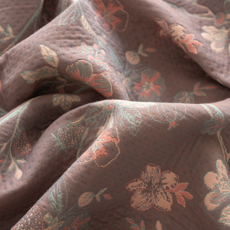 Class a maternal and child grade cotton yarn-dyed jacquard three-layer yarn bed cover multifunctional gauze blanket office lunch break cover blanket