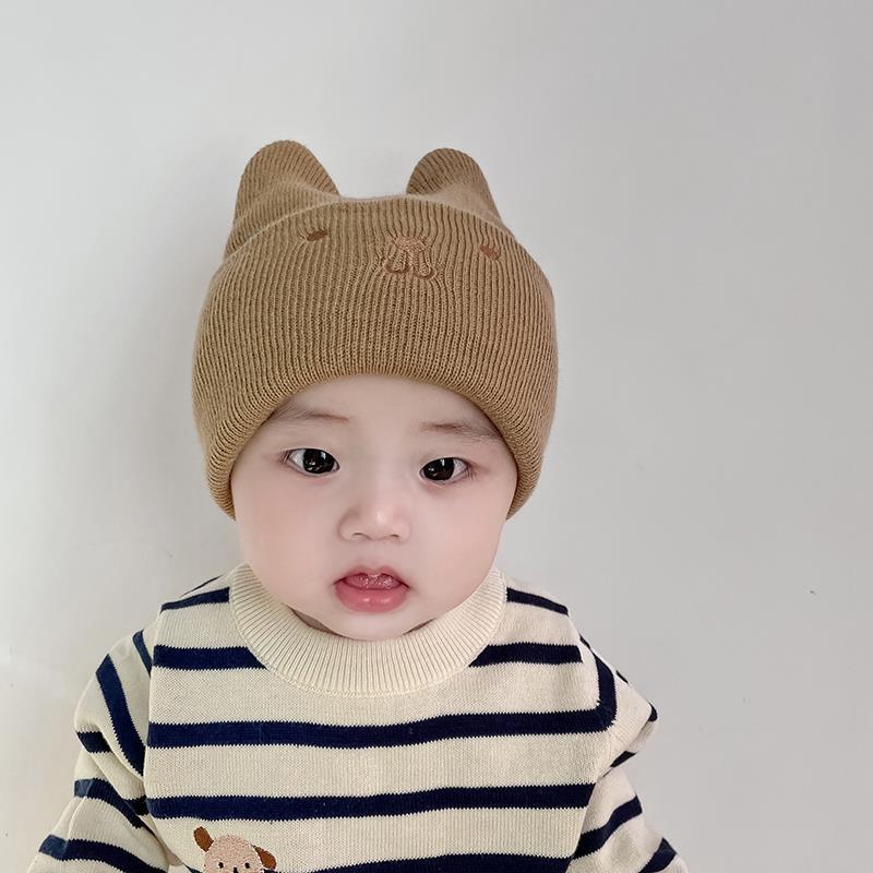 ins South Korea baby hat autumn and winter cute rabbit knitted wool hat infant versatile warm pullover hat
