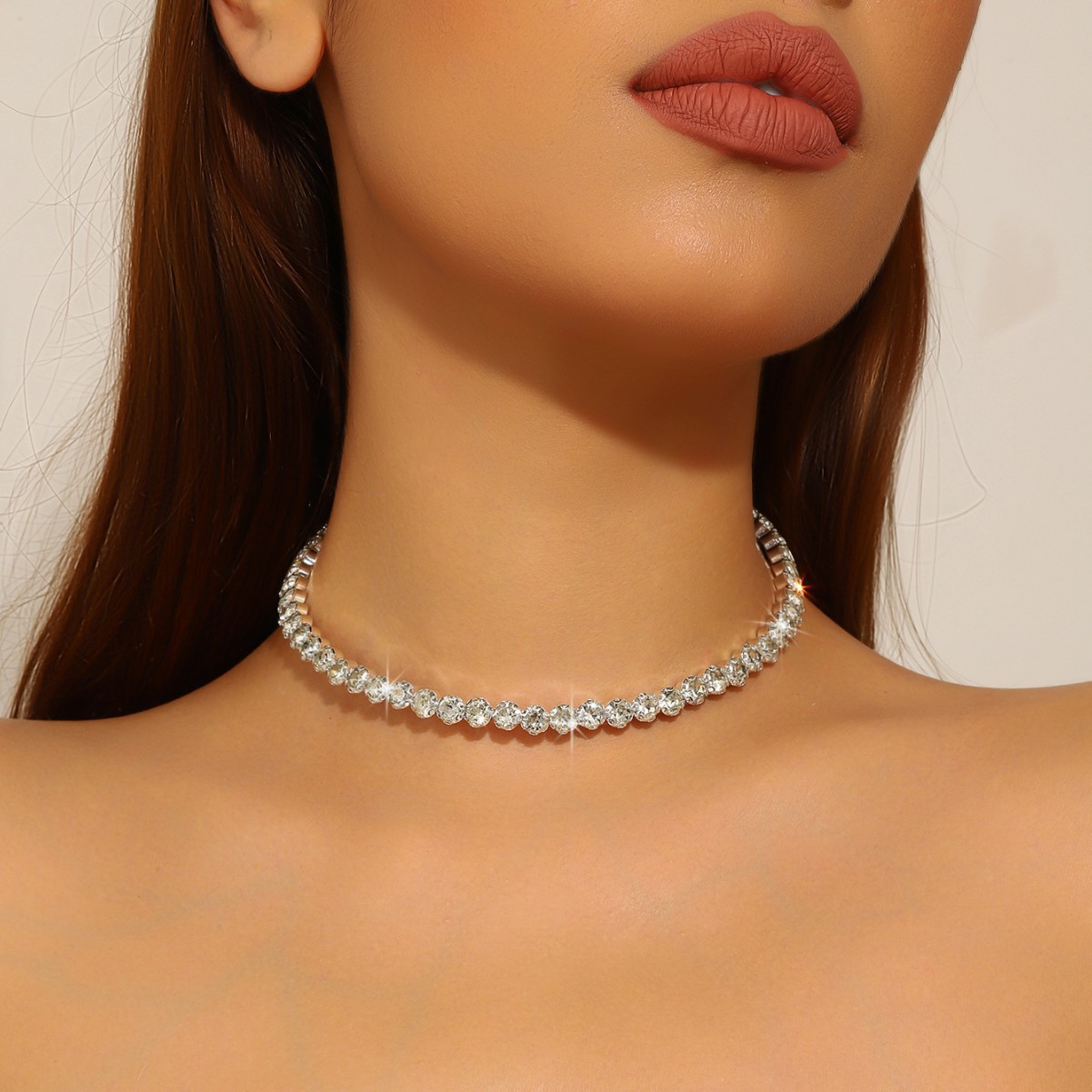 Новый крупный чокер с кристаллами, свадебное колье для невесты, женское колье для сценических шоу