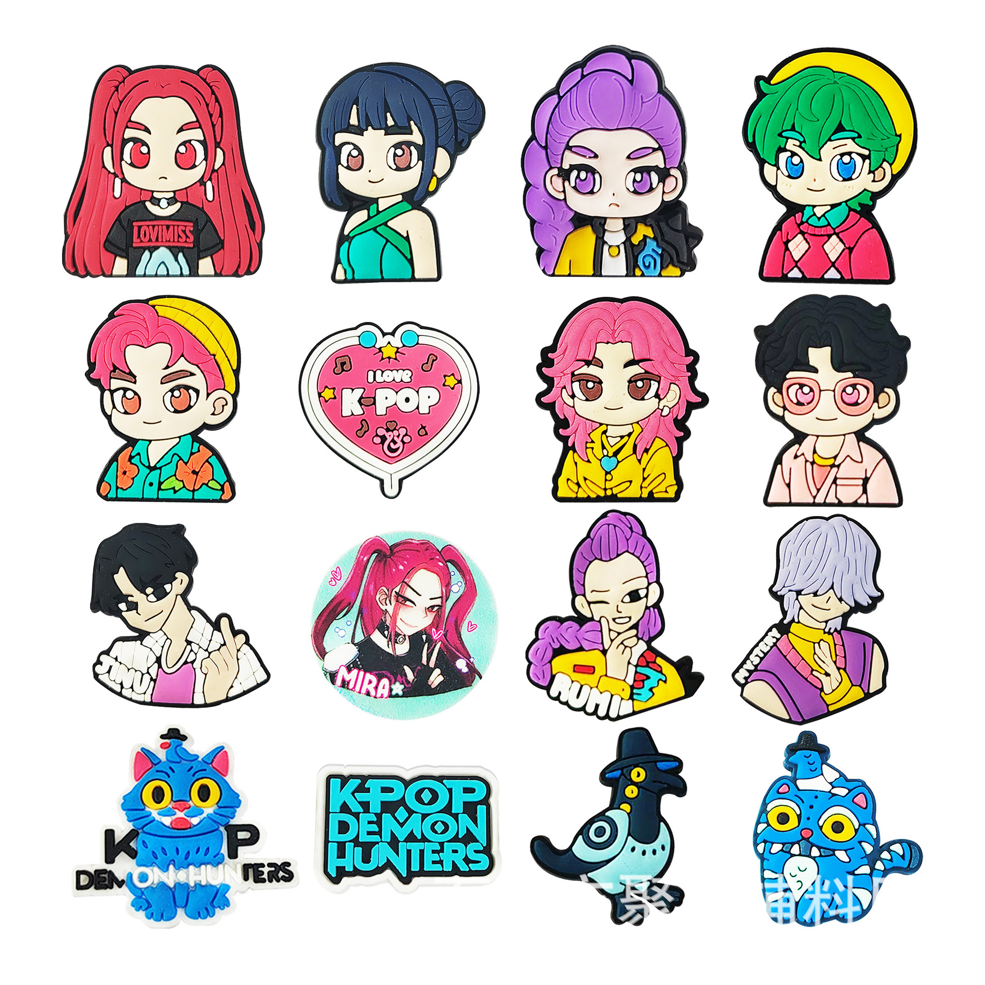 K-Pop: Обувные шармы для группы охотниц, аксессуары DIY, съемные, ПВХ, мягкий резиновый декоративный шарм для обуви