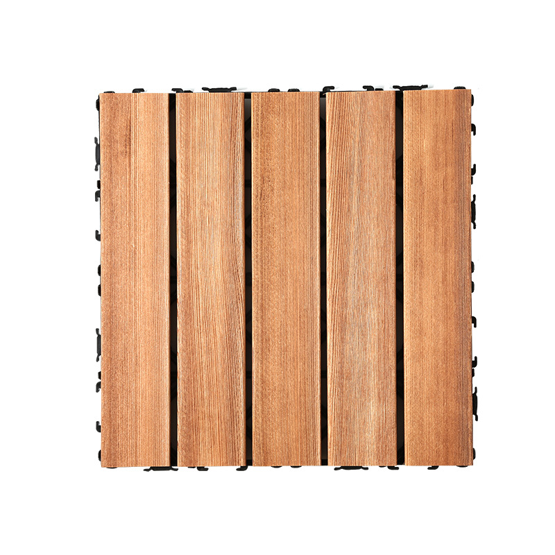 Outdoor anti-corrosion wood floor terrace courtyard garden splicing floor balcony outdoor waterproof carbonized camphor pine floor