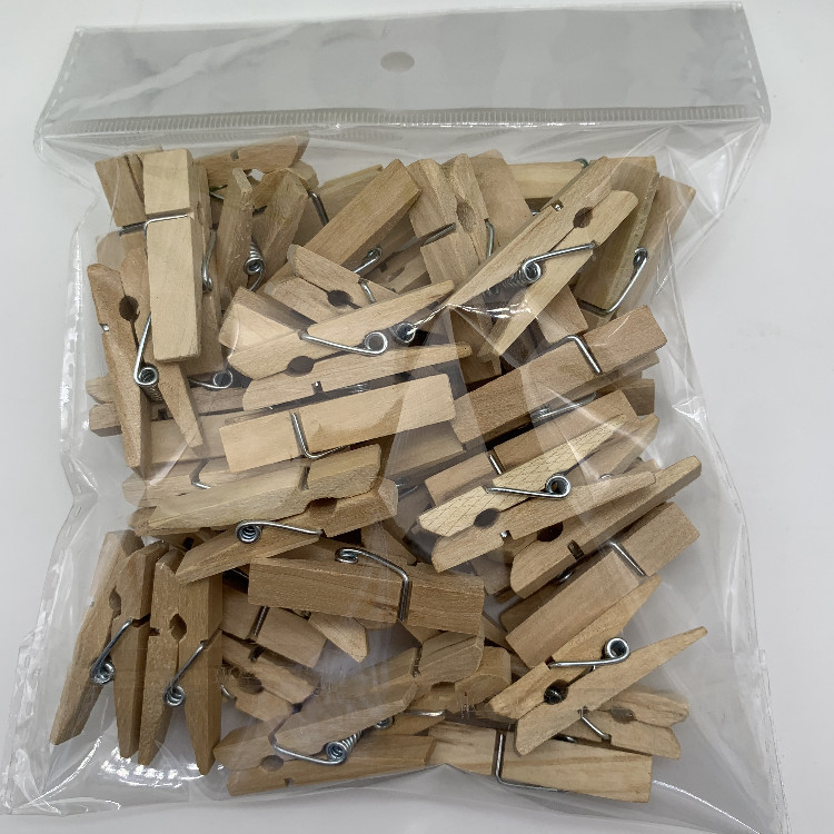 Log color 2.5*0.3cm, 3.5*0.7cm wooden clip wooden small clip bulk clip