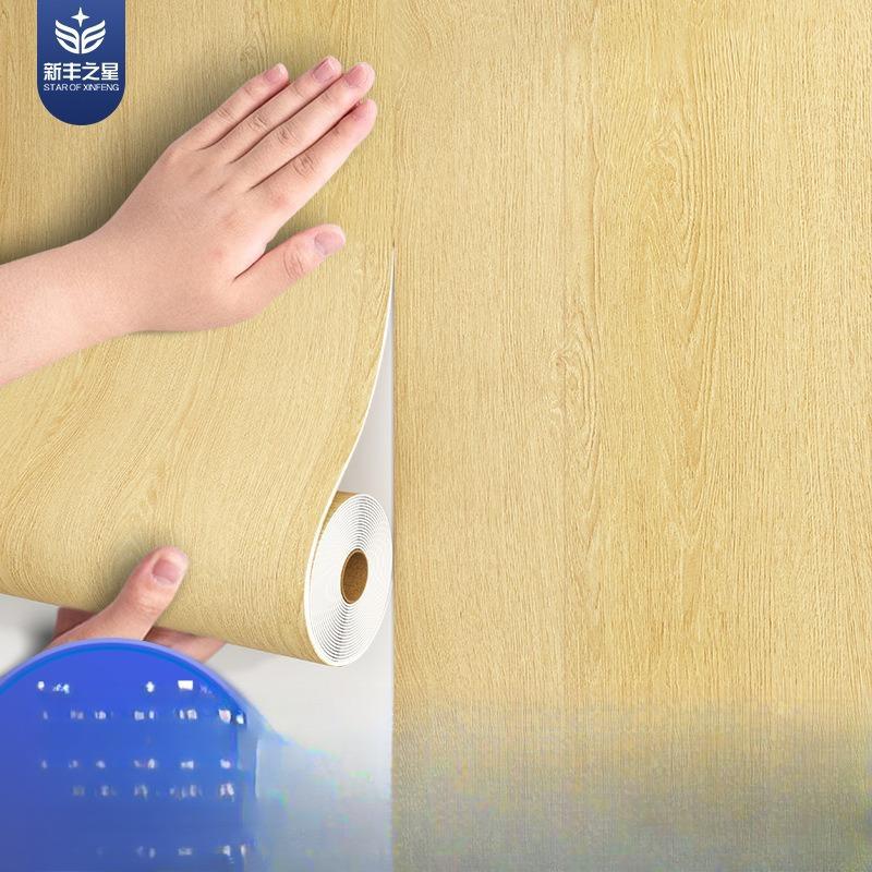 Утолщенные самоклеящиеся обои с имитацией древесной текстуры, водостойкие и влагостойкие, для ремонта мебели, кожаная пленка для стен