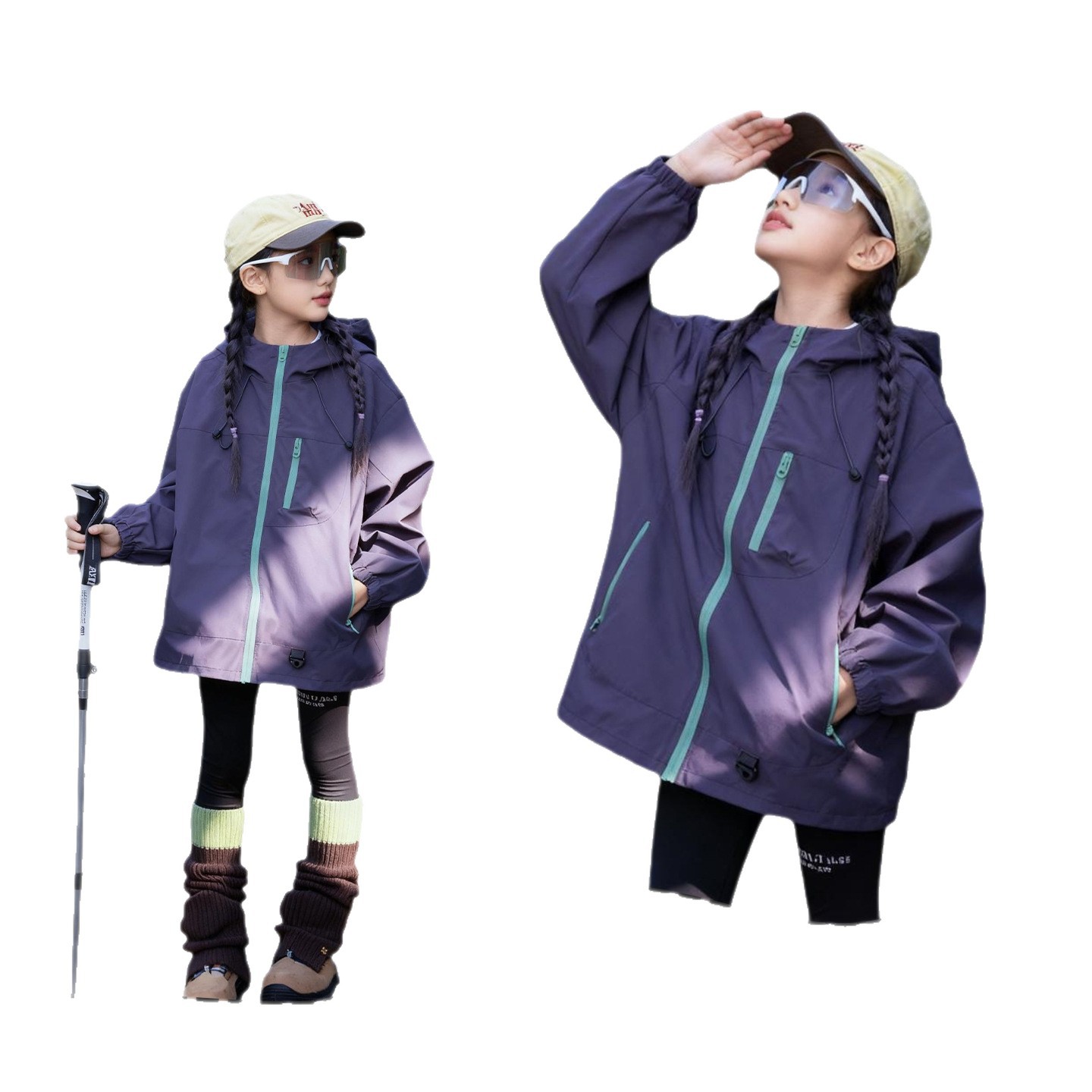 Girls' Jacket Autumn and Winter 2025 New Soft Shell Three-In-One Kidsren's Jacket Windproof and Waterproof Outdoor Mountaineering Clothing