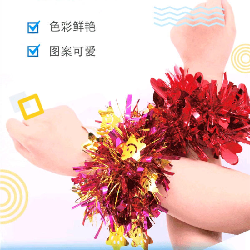 Kindergarten Dance Wrist Flower June 1 Children's Festival Watch Performance Sequins Bracelet Flower Games Props Bell