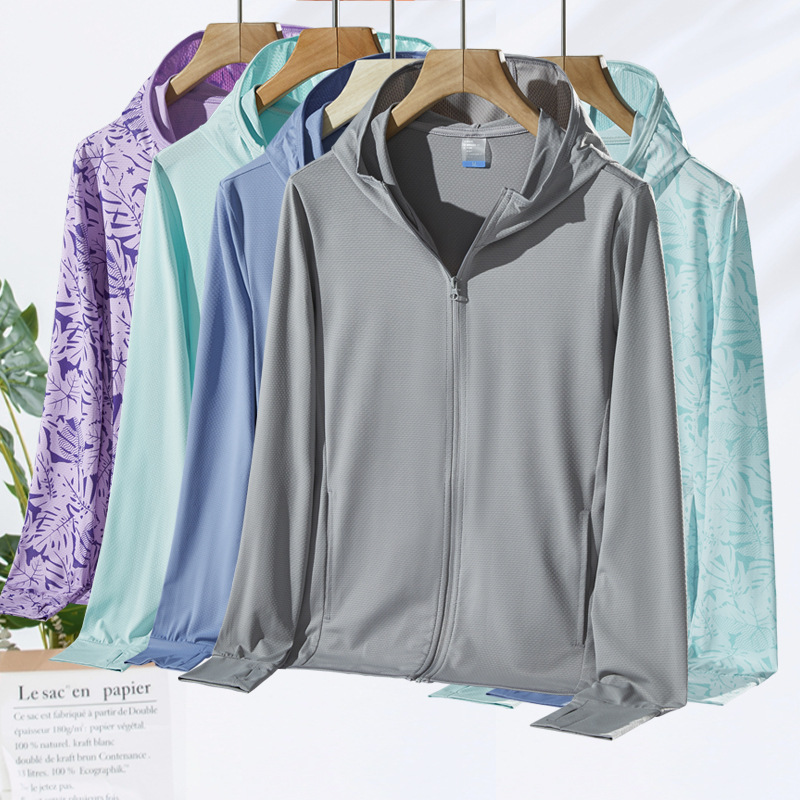 Летняя солнцезащитная одежда из ледяного шелка UPF50+ для мужчин и женщин, тонкая, дышащая, защита от ультрафиолета