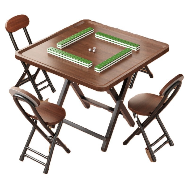 Small Mahjong Table Hand-Rubbed Chess and Card Table Household Foldableing Mahjong Table Simple Eating Small Table Non-Slip Small Square Table in