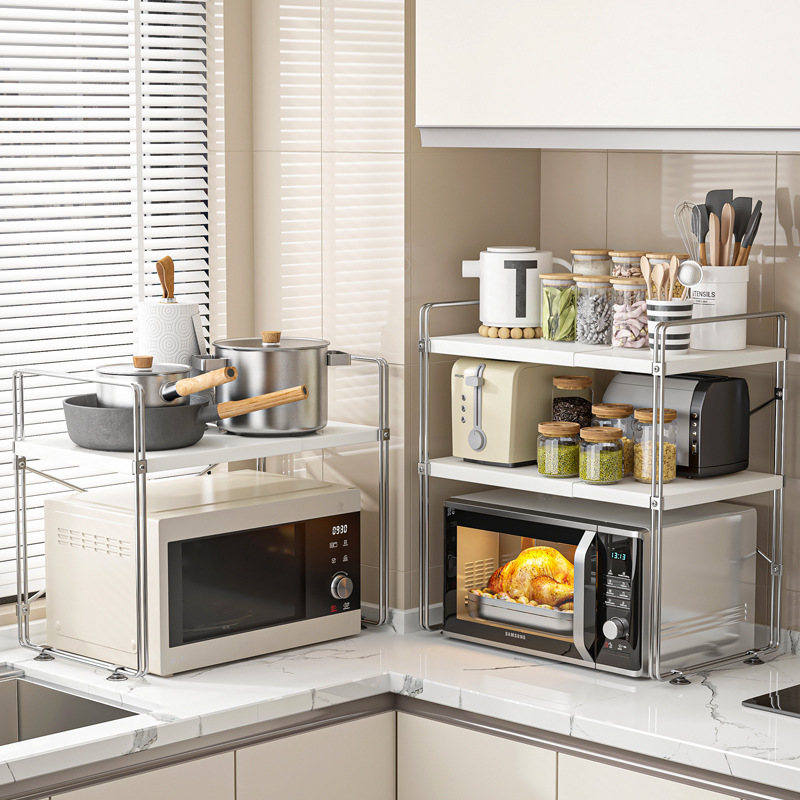 Полка для микроволновой печи на кухне, многофункциональная, без сверления, для кастрюль и печей