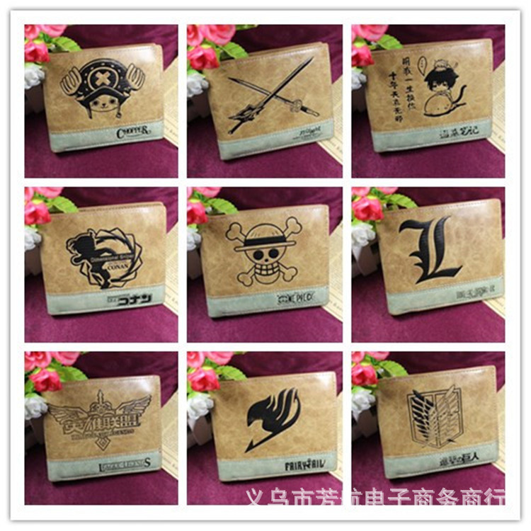 Анимационный аксессуар Наруто Атака титанов черный кошелек для студентов мультфильм мужской короткий кошелек