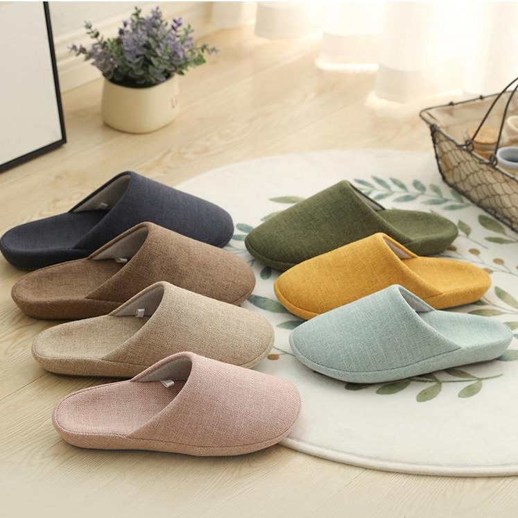 Тапочки для дома осень-зима 2025 года, простой однотонный стиль, деревянная подошва, нескользящие, тихие, теплые, для мужчин и женщин