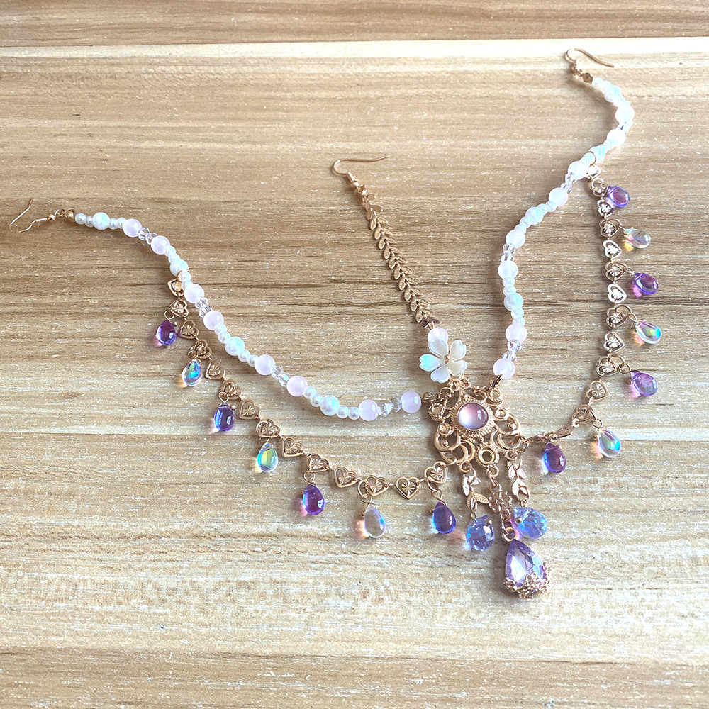 New Style Super Fairy Antique Hair Accessories Ancient Chinese Clothing Accessories Headchain Tassel Eyebrow Pendant Headwear Headwear Princess Hair Chain