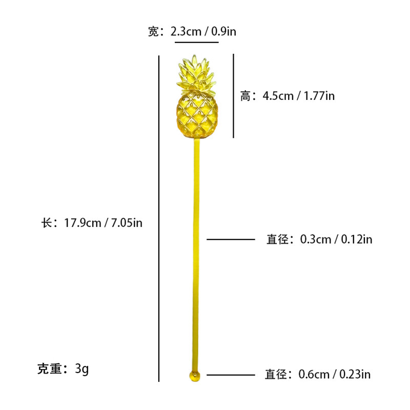 Pineapple-Shaped Decoration Supplies Birthday Party Decoration Cocktail Stirrers Bar Ktv Stirring Sticks Party Supplies Creative