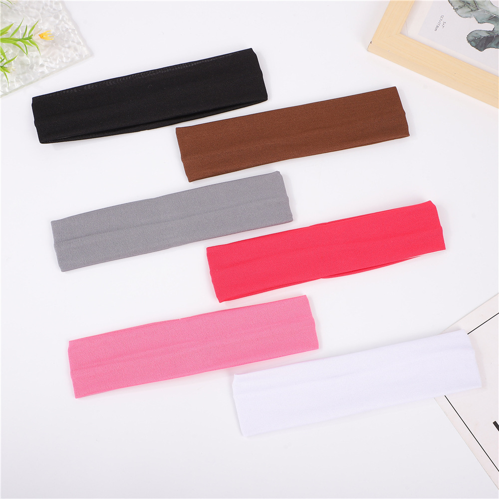 Korean Style Sports Yoga Headband Elastic Monochrome Headband with Printable Pattern Logo