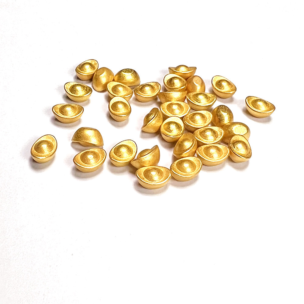 Mini Golden Solid Small Ingot Alloy Solid Small Gold Ingot Cornucopia Rice Cylinder Baifu Cylinder Accessories Ornaments