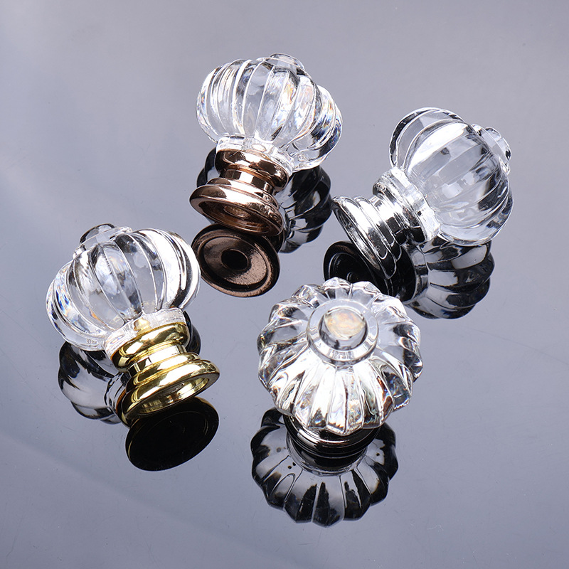 Factory in stock wholesale wardrobe drawer single hole door handle acrylic transparent crystal handle furniture hardware accessories