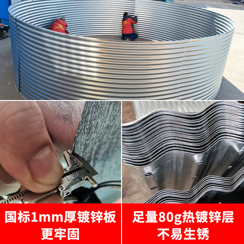 Galvanized Plate fish pond large outdoor canvas fish pond high density round fishing ground fish pond assembly iron plate pool